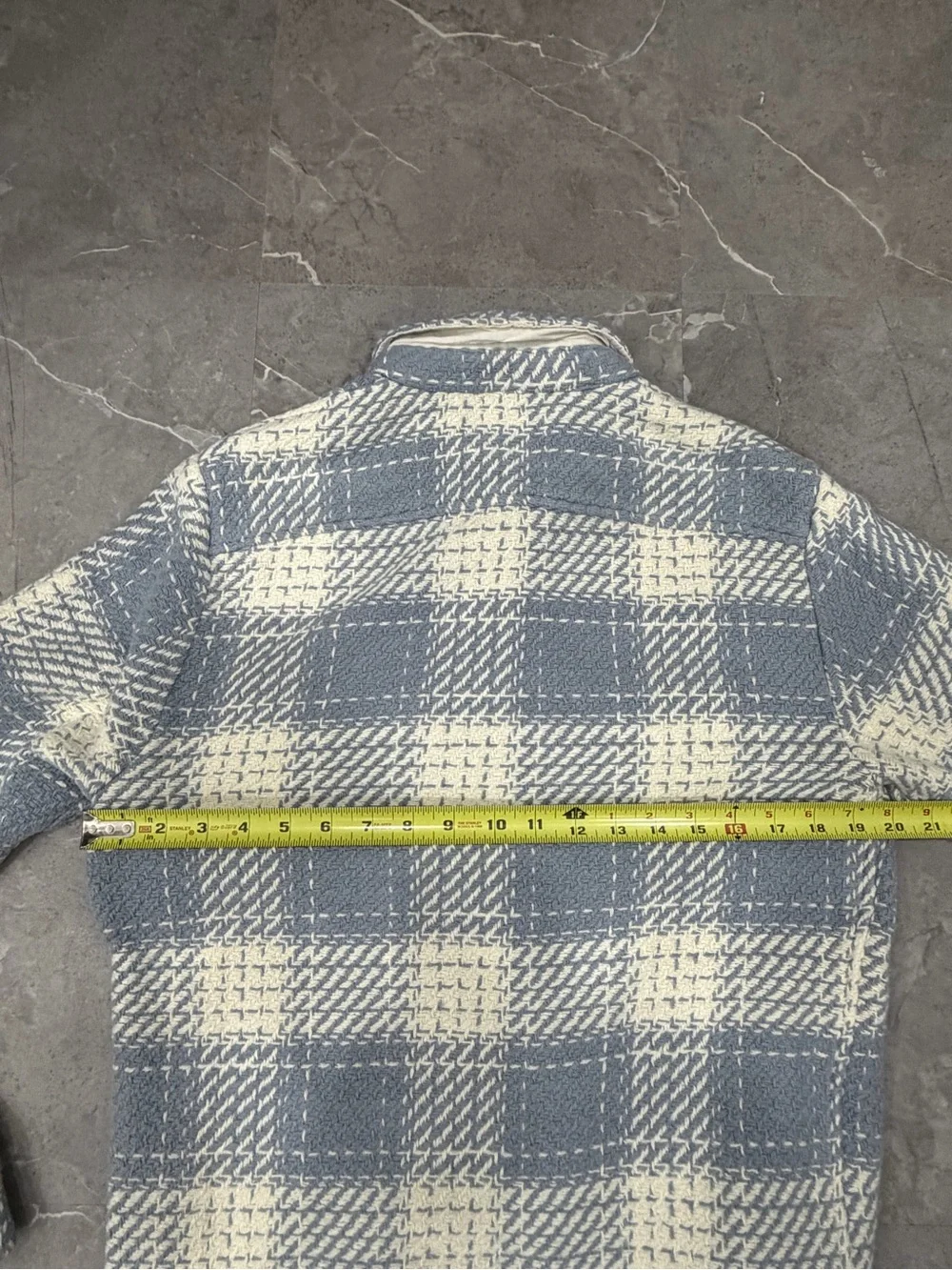 Wax London - Whiting Overshirt - Light Blue And White Plaid - Size M